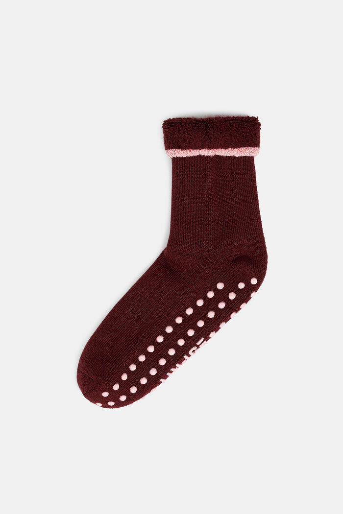 Měkké protiskluzové ponožky, směs s vlnou, BLACK CURR, detail image number 0