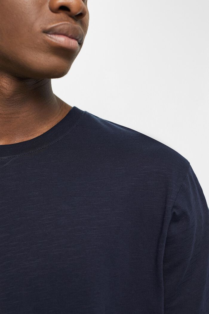 Žerzejové tričko, 100 % bavlna, NAVY, detail image number 0