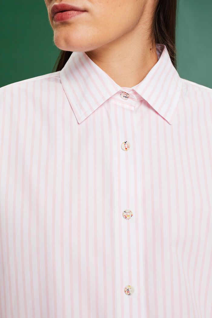 Pruhovaná košile z popelínu, PASTEL PINK, detail image number 3