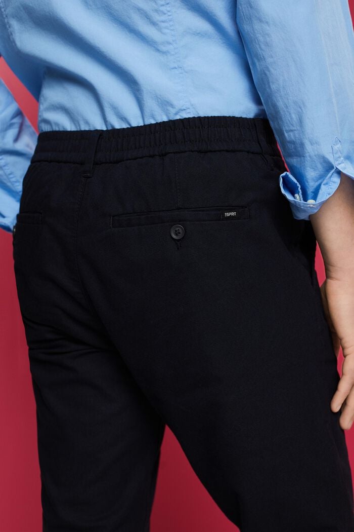 Chino kalhoty, počesaná tkanina, NAVY, detail image number 4