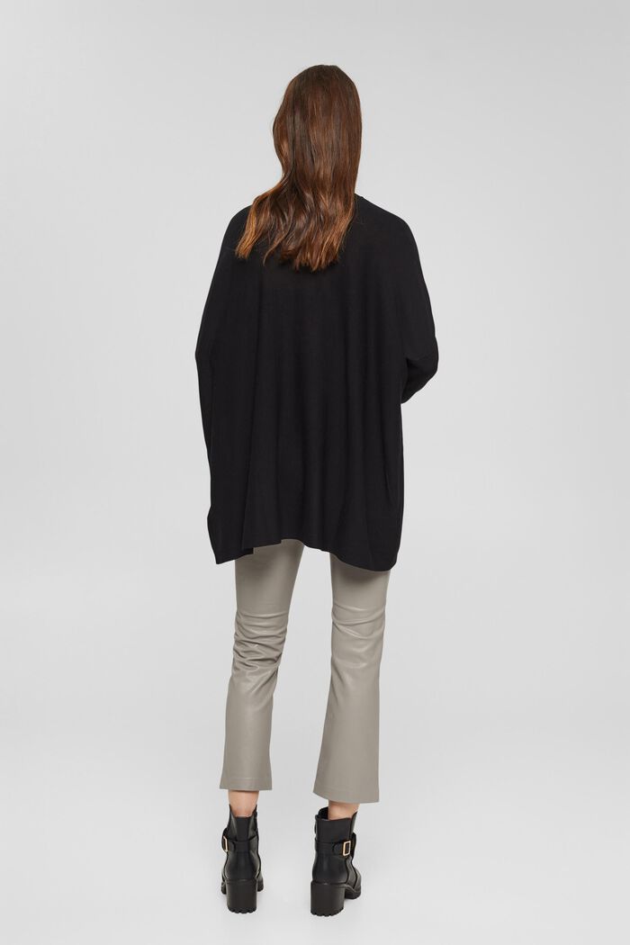 Oversize pulovr s rolákem, z materiálu LENZING™ ECOVERO™, BLACK, detail image number 3