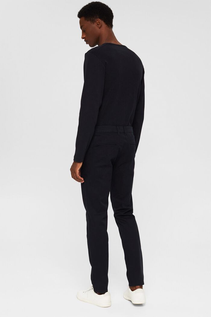 Strečové kalhoty chino, bio bavlna, BLACK, detail image number 3