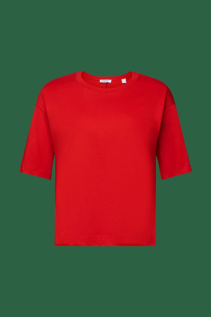 Tričko s kulatým výstřihem a zvýrazněným pasem, DARK RED, detail image number 6