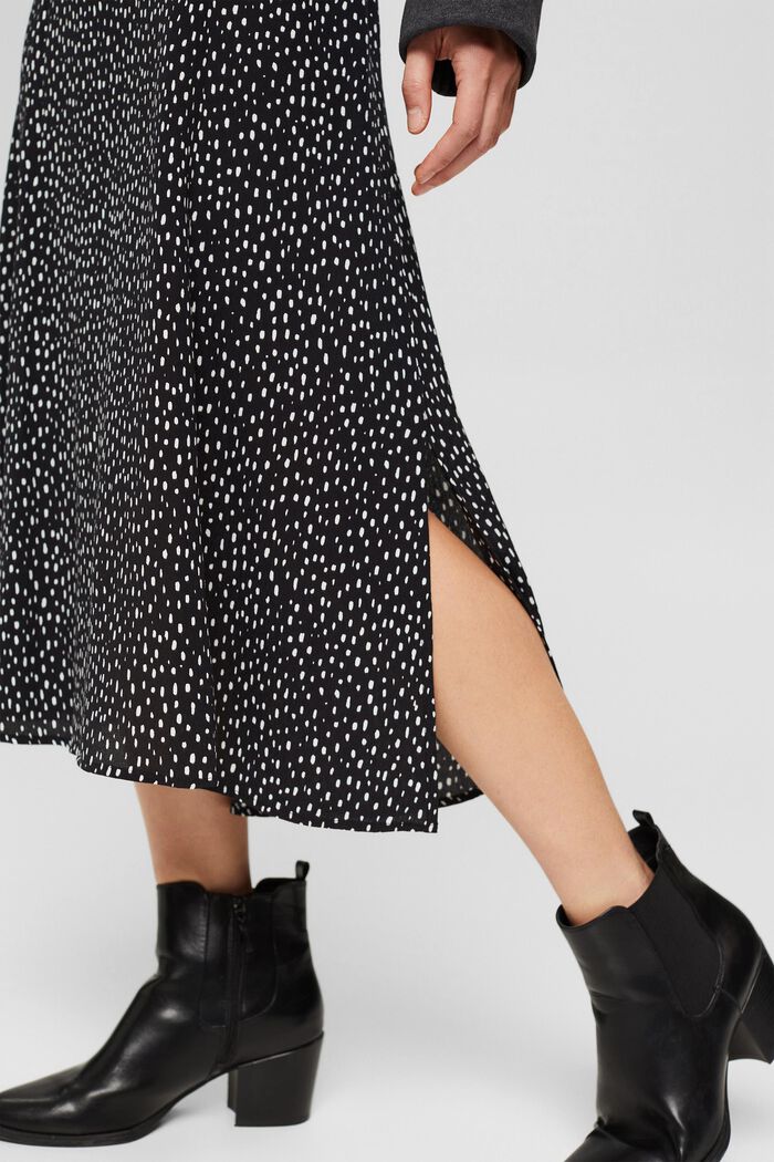 Midi sukně se vzorem, LENZING™ ECOVERO™, BLACK, detail image number 3