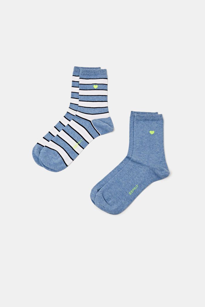 Proužkované ponožky, 2 páry v balení, JEANS, detail image number 0