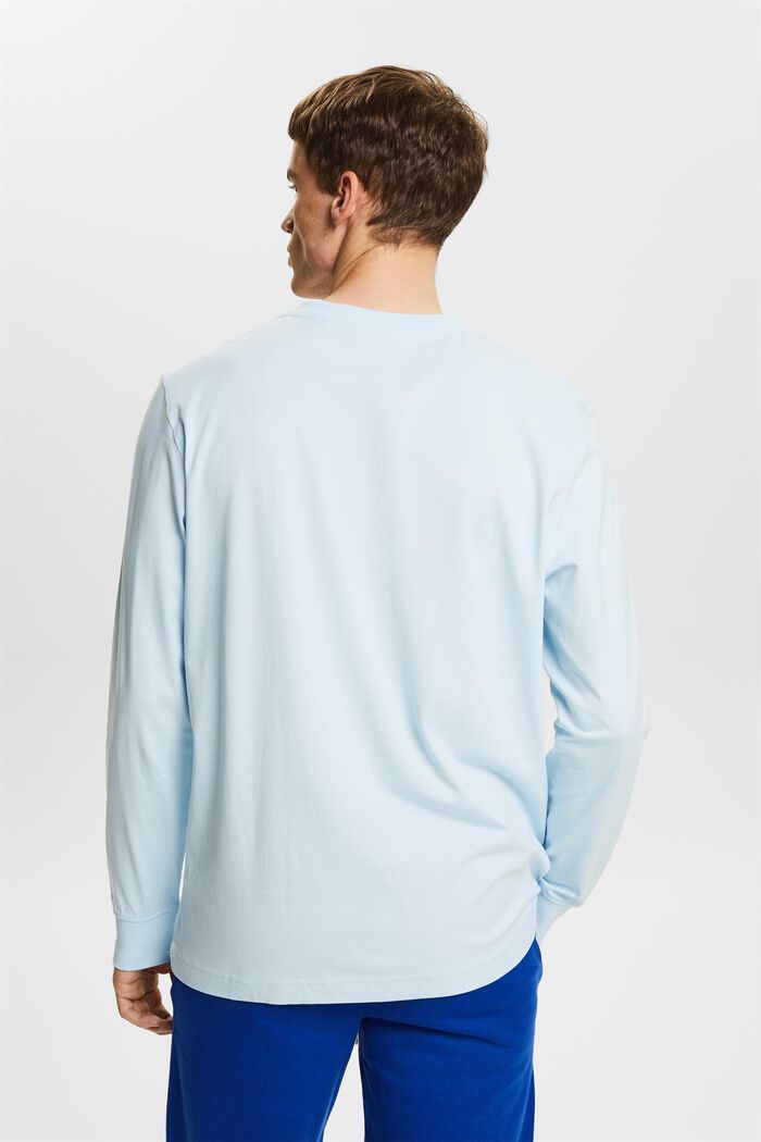Žerzejové tričko henley, PASTEL BLUE, detail image number 3