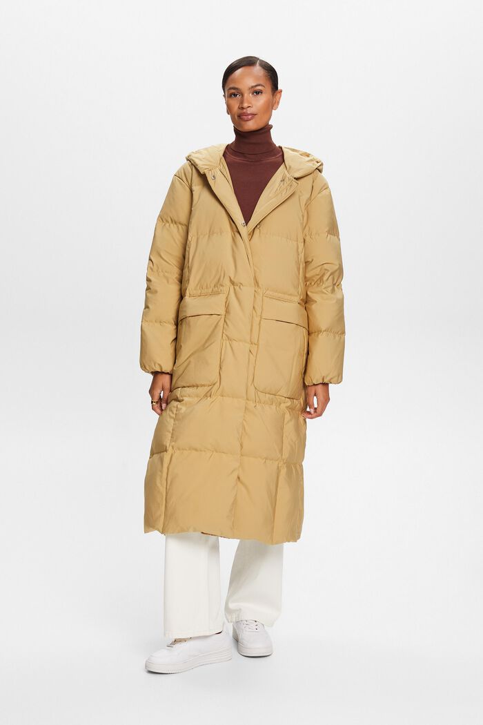 Péřový kabát s kapucí, KHAKI BEIGE, detail image number 4