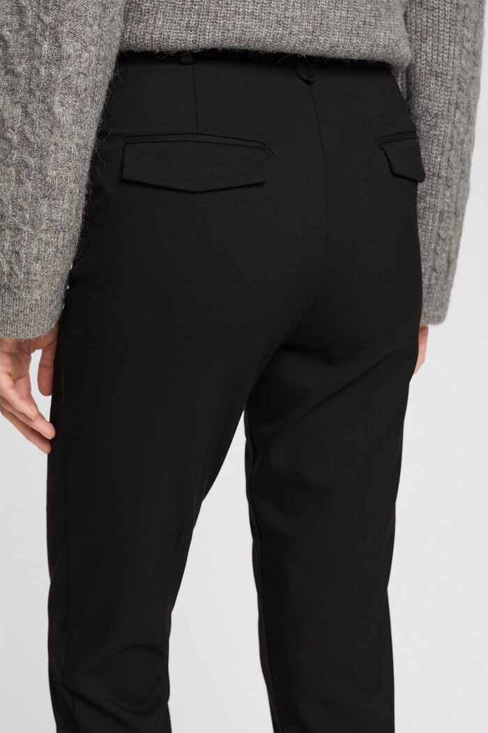 Kalhoty se zúženými nohavicemi a středním pasem, BLACK, detail image number 4