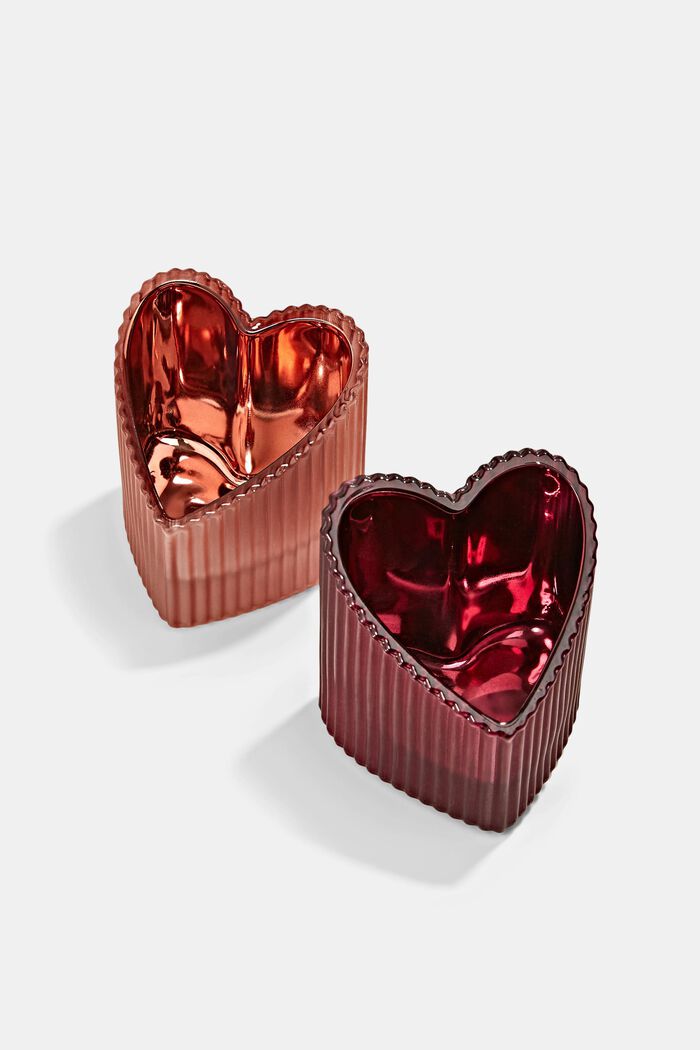Sada dvou skleniček na svíčky ve tvaru srdce, RED, detail image number 3
