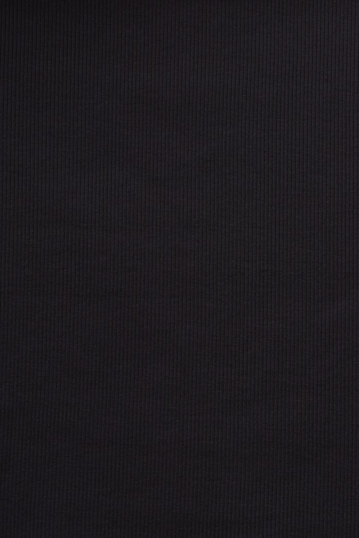Zkrácené žebrové tričko z bavlny, BLACK, detail image number 5