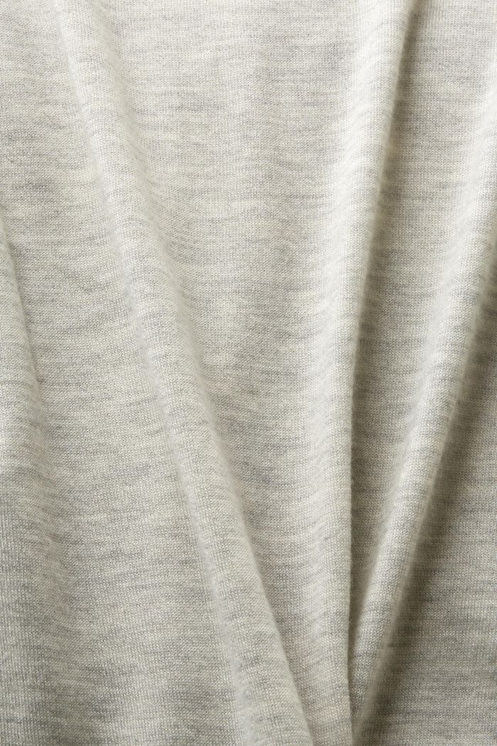 Kašmírový pulovr se špičatým výstřihem, LIGHT GREY, detail image number 5