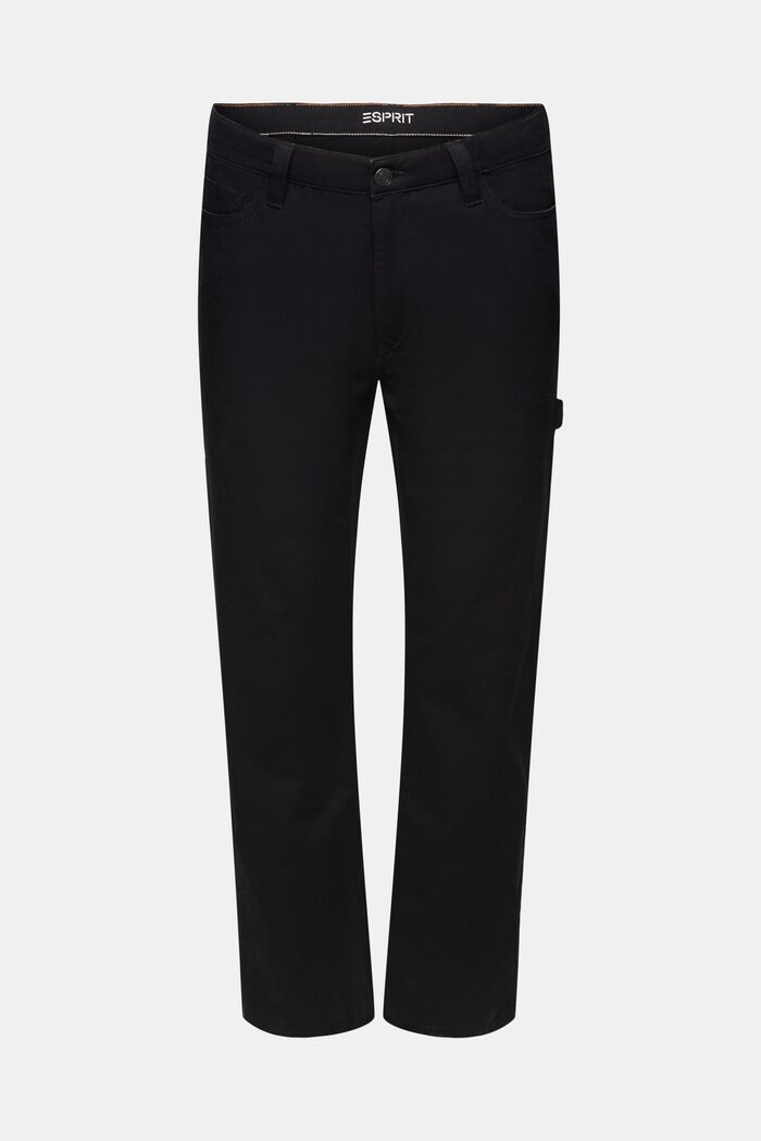 Kalhoty carpenter, s rovným straight střihem a středně vysokým pasem, BLACK, detail image number 7