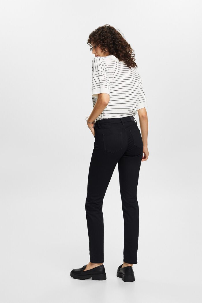 Strečové džíny Slim Fit se středně vysokým pasem, BLACK RINSE, detail image number 3