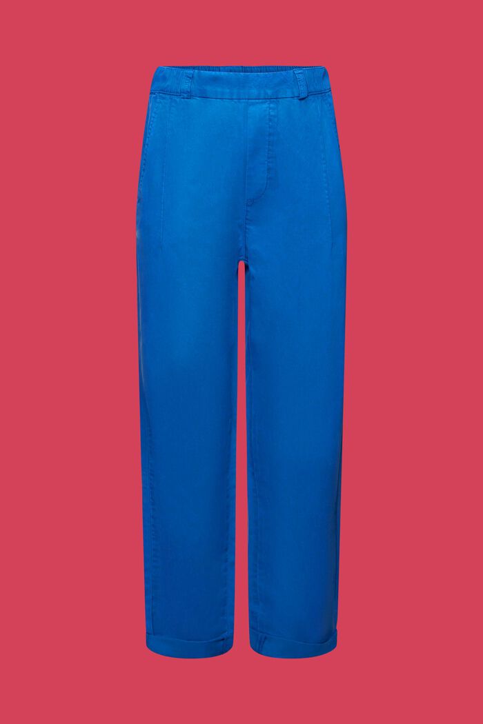 Zkrácené kalhoty chino bez zapínání, BRIGHT BLUE, detail image number 7
