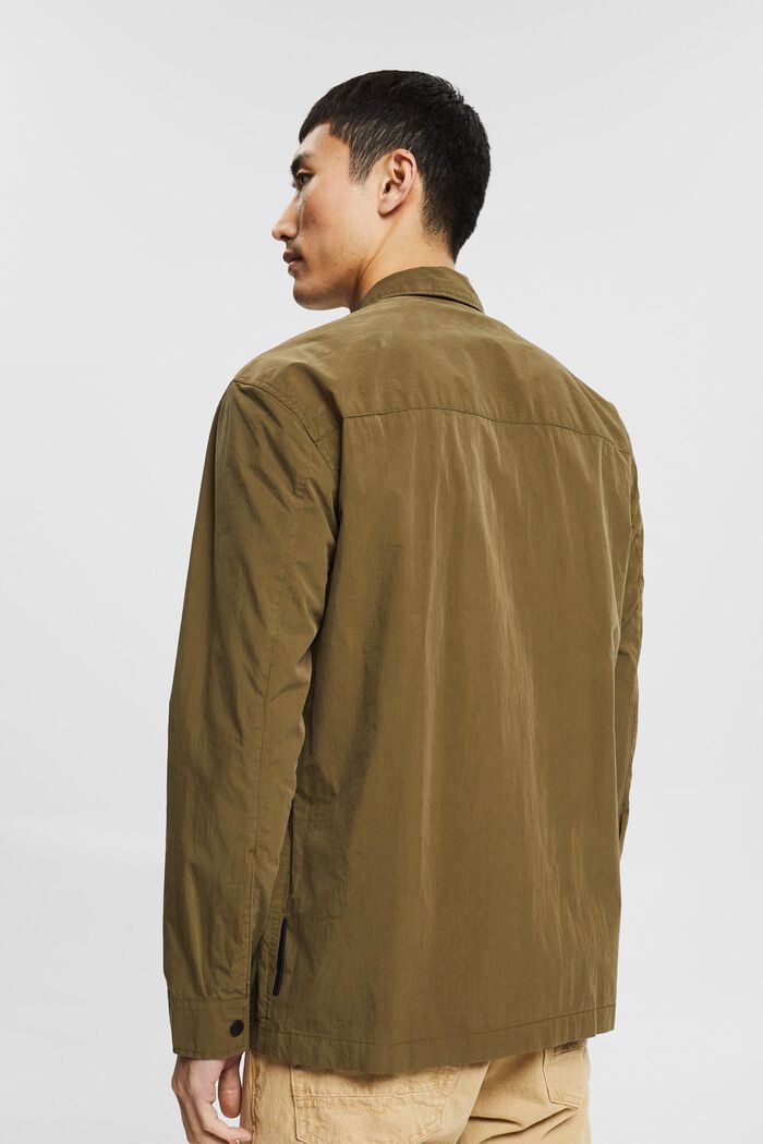Lehká košilová bunda na zip, DARK KHAKI, detail image number 3