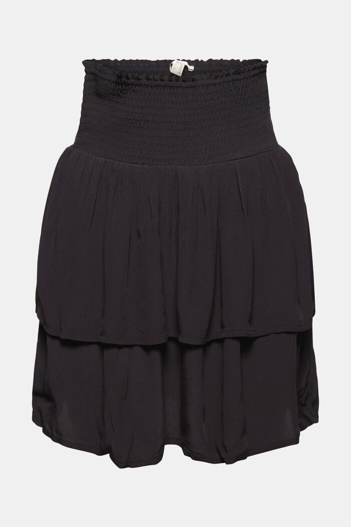 Žabičková mini volánová sukně, LENZING™ ECOVERO™, BLACK, overview