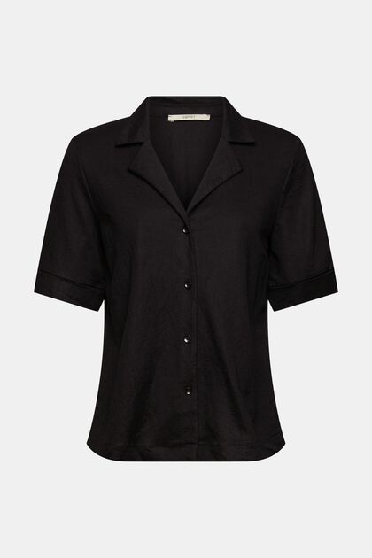 Tričko se vzhledem košilové halenky, BLACK, overview