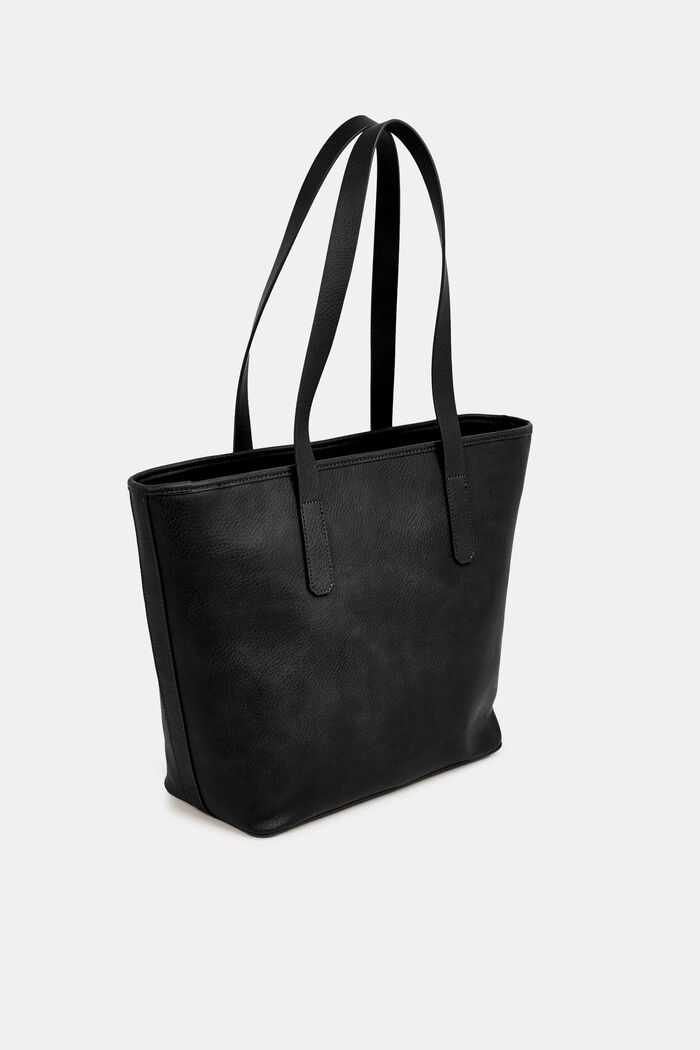 Nákupní taška, vzhled kůže, BLACK, detail image number 4