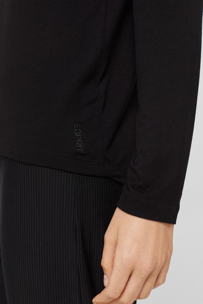 Pyžamové tričko z materiálu LENZING™ ECOVERO™, BLACK, detail image number 3