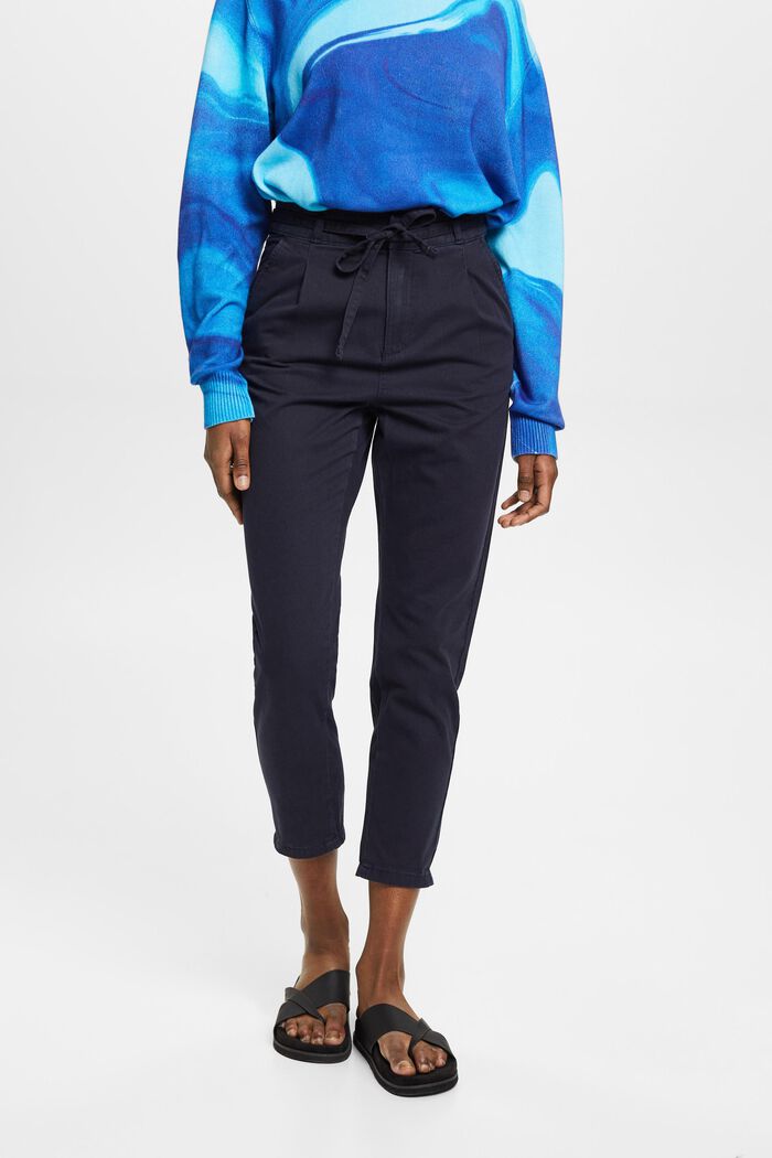 Chino kalhoty s vázacím páskem, NAVY, detail image number 0