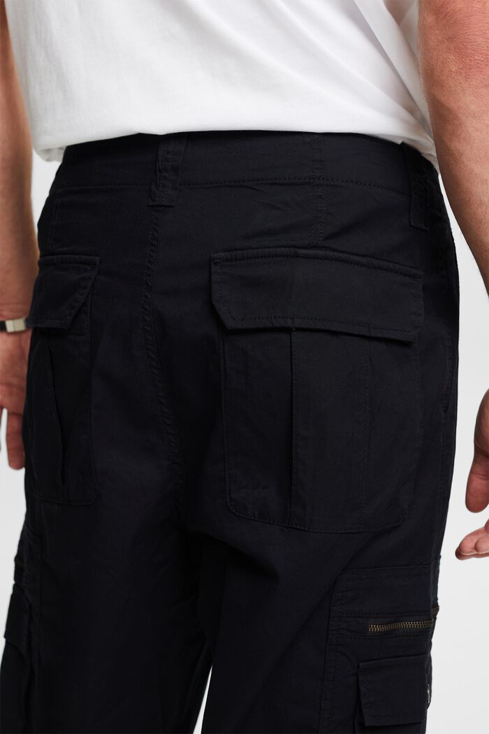Keprové cargo kalhoty s rovnými nohavicemi, BLACK, detail image number 3