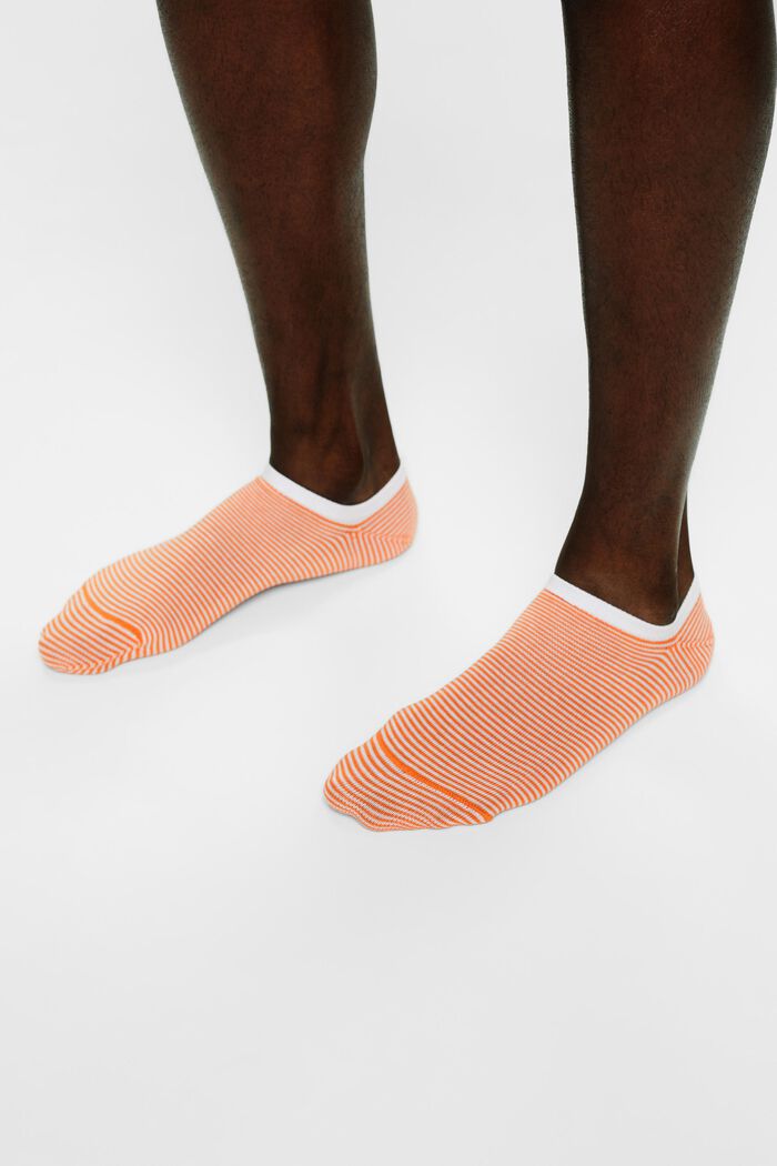 Proužkované kotníkové ponožky, 2 páry v balení, ORANGE/NAVY, detail image number 1
