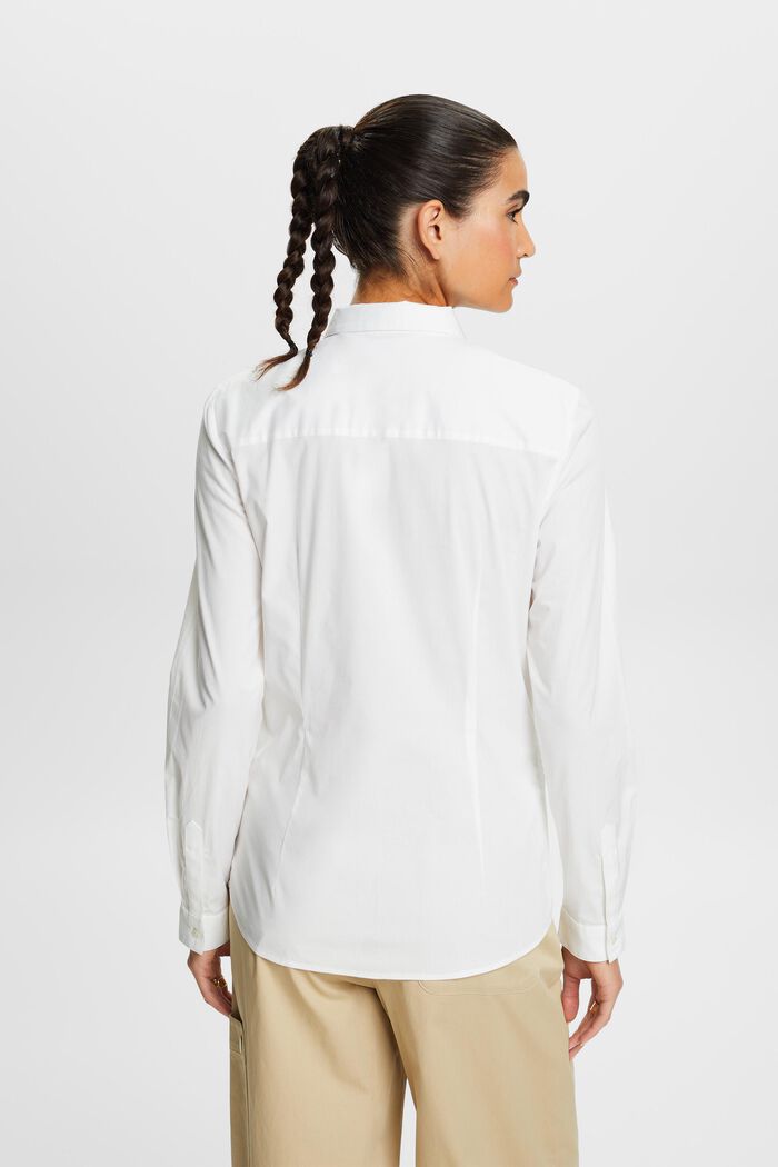 Popelínová košile s dlouhým rukávem, WHITE, detail image number 4