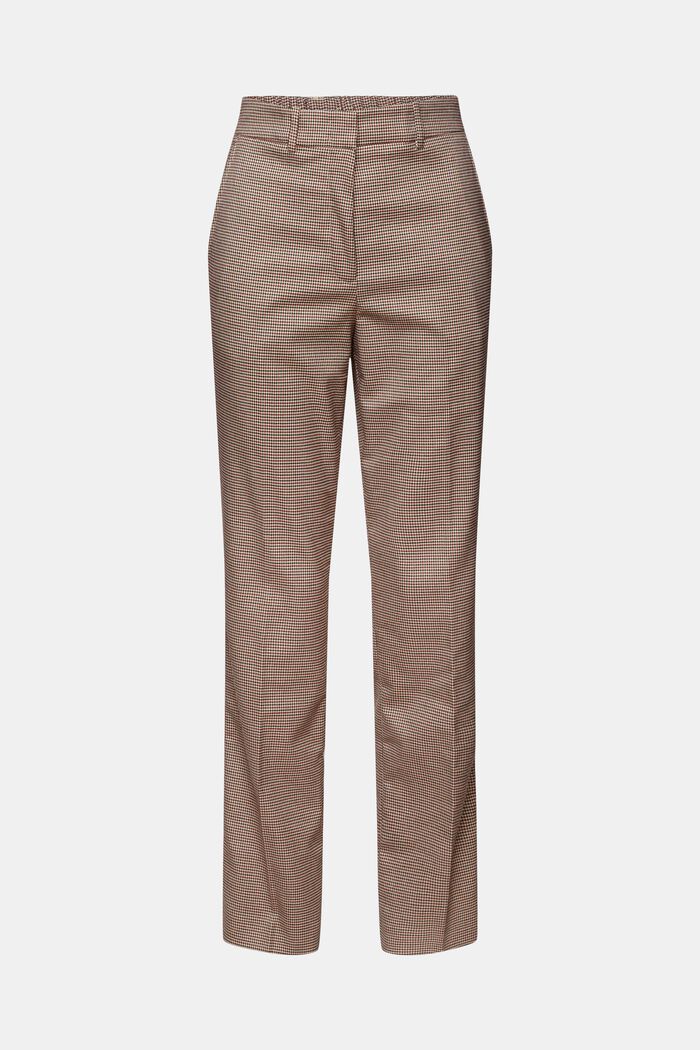 Kalhoty se širokými nohavicemi, vysokým pasem a vzorem kohoutí stopy, SAND, detail image number 7