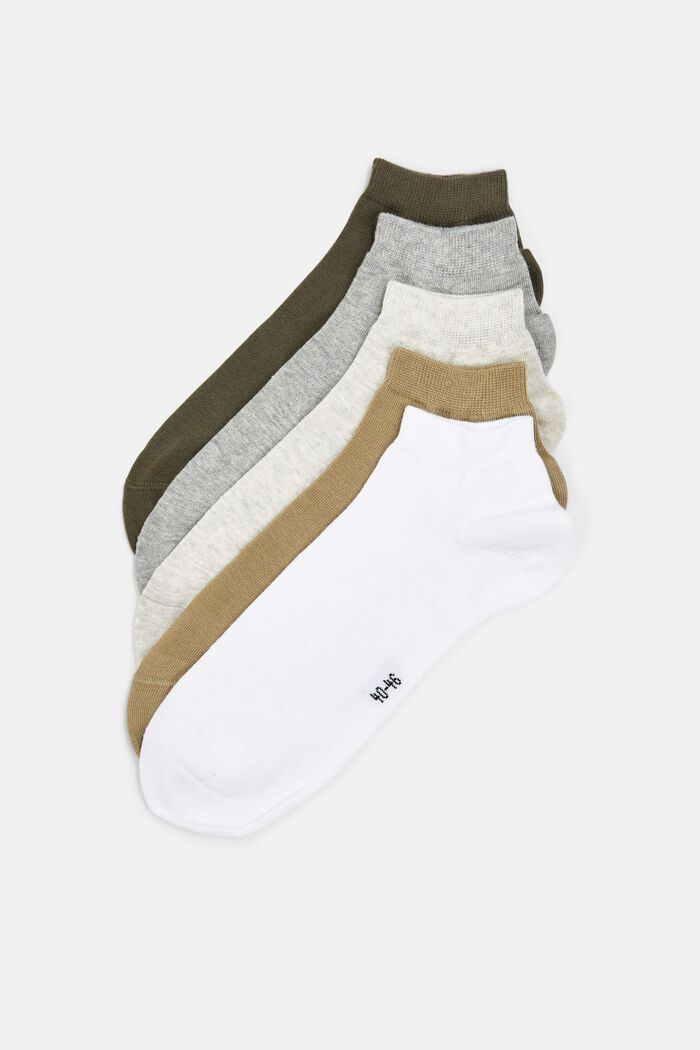 Nízké ponožky, bio bavlna, 5 párů, WHITE/GREEN, detail image number 0