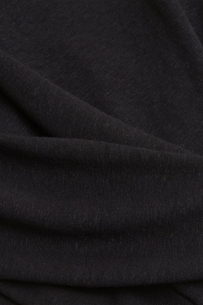 Tričko z směsi bavlny a lnu, BLACK, detail image number 4