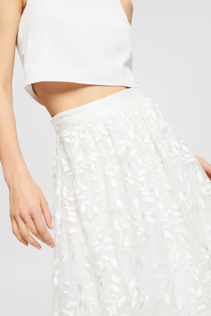 Maxi sukně s aplikacemi listů, OFF WHITE, detail image number 2