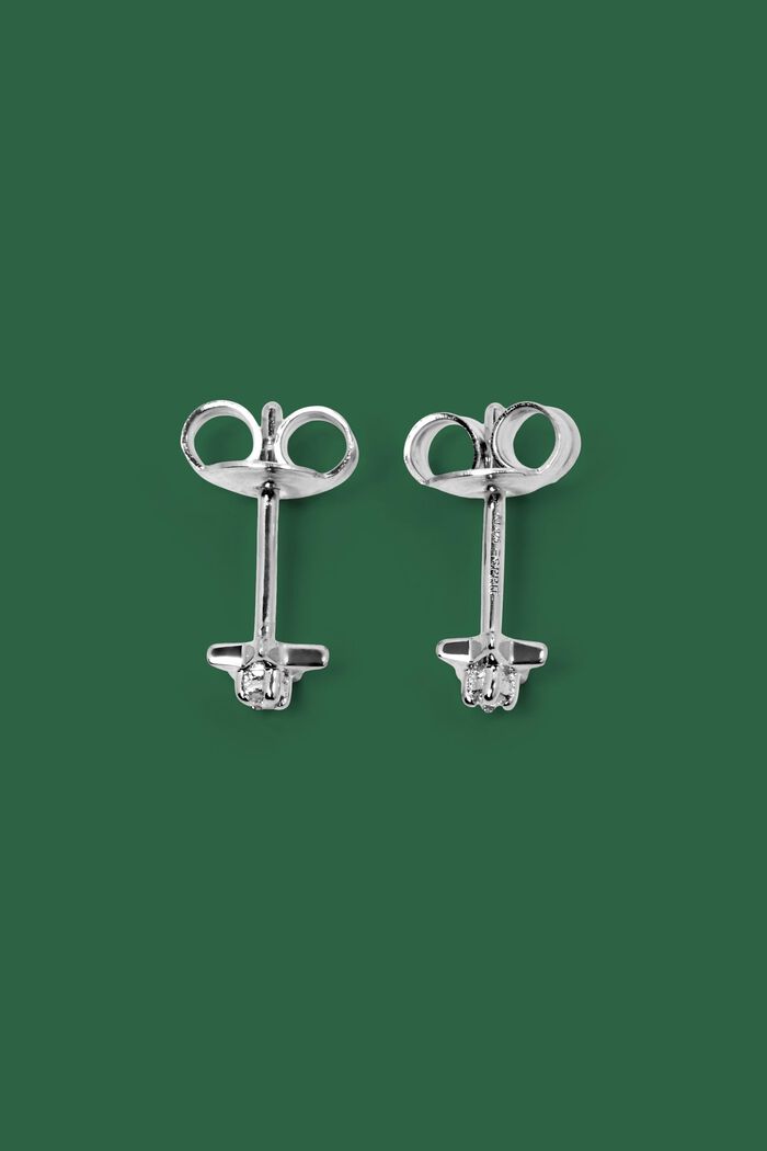 Peckové diamantové náušnice ve tvaru hvězdy, sterlingové stříbro, SILVER, detail image number 0