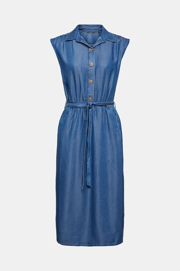 Z materiálu TENCEL™: šaty se vzhledem denimu, BLUE MEDIUM WASHED, detail image number 5