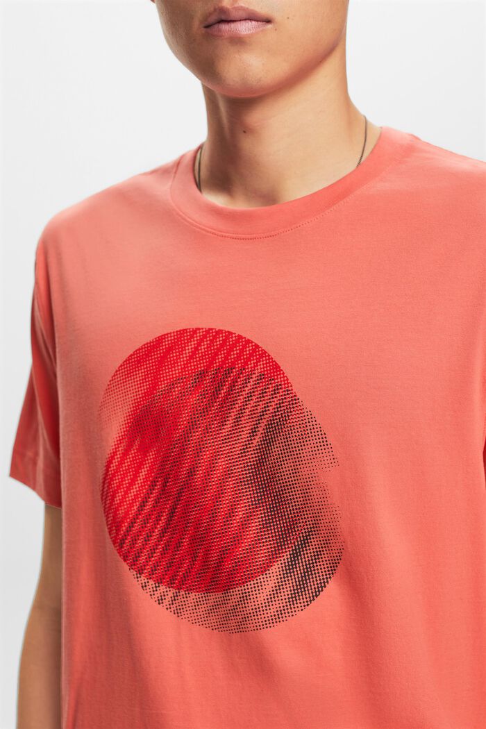 Tričko s potiskem na předním dílu, 100% bavlna, CORAL RED, detail image number 3