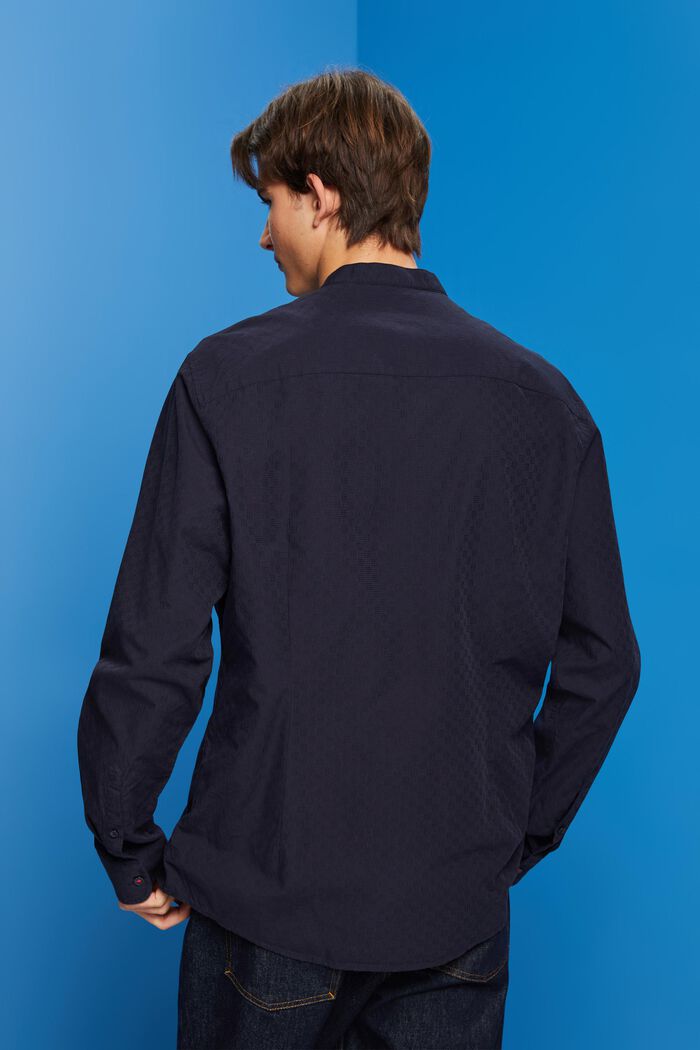 Texturovaná košile slim fit s úzkým stojáčkem, NAVY, detail image number 3