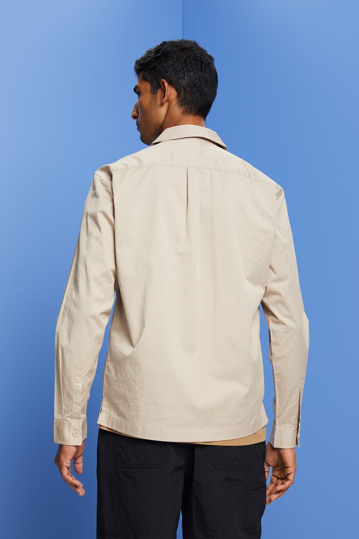 Bavlněná košile s dvěma náprsními kapsami, LIGHT TAUPE, detail image number 3