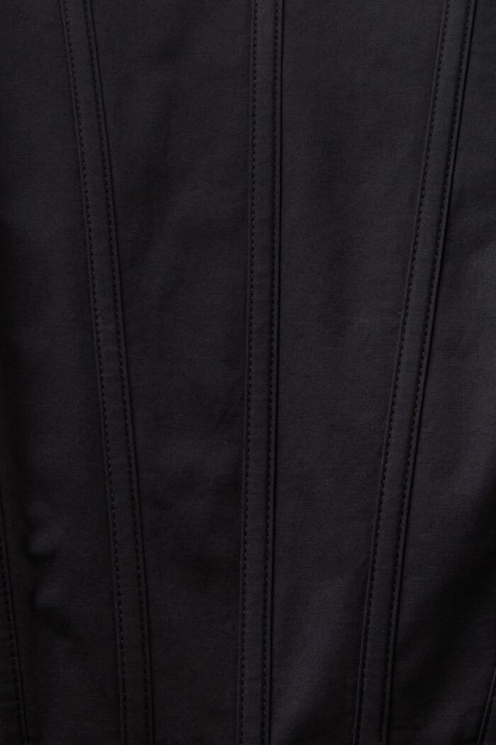 Zkrácený korzetový top z bavlněného popelínu, BLACK, detail image number 5