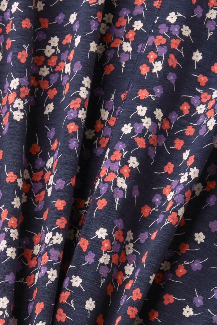 Tričko bez rukávů s květovaným vzorem po celé ploše, NAVY, detail image number 5