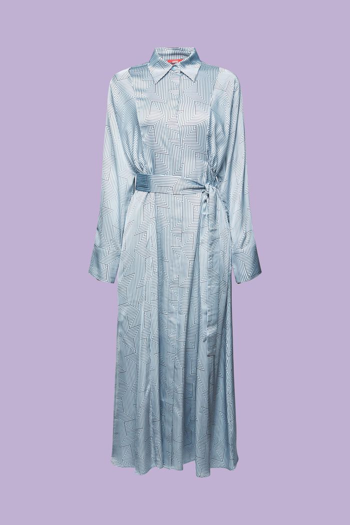 Midi šaty s opaskem, z šarmé, LIGHT BLUE LAVENDER, detail image number 7