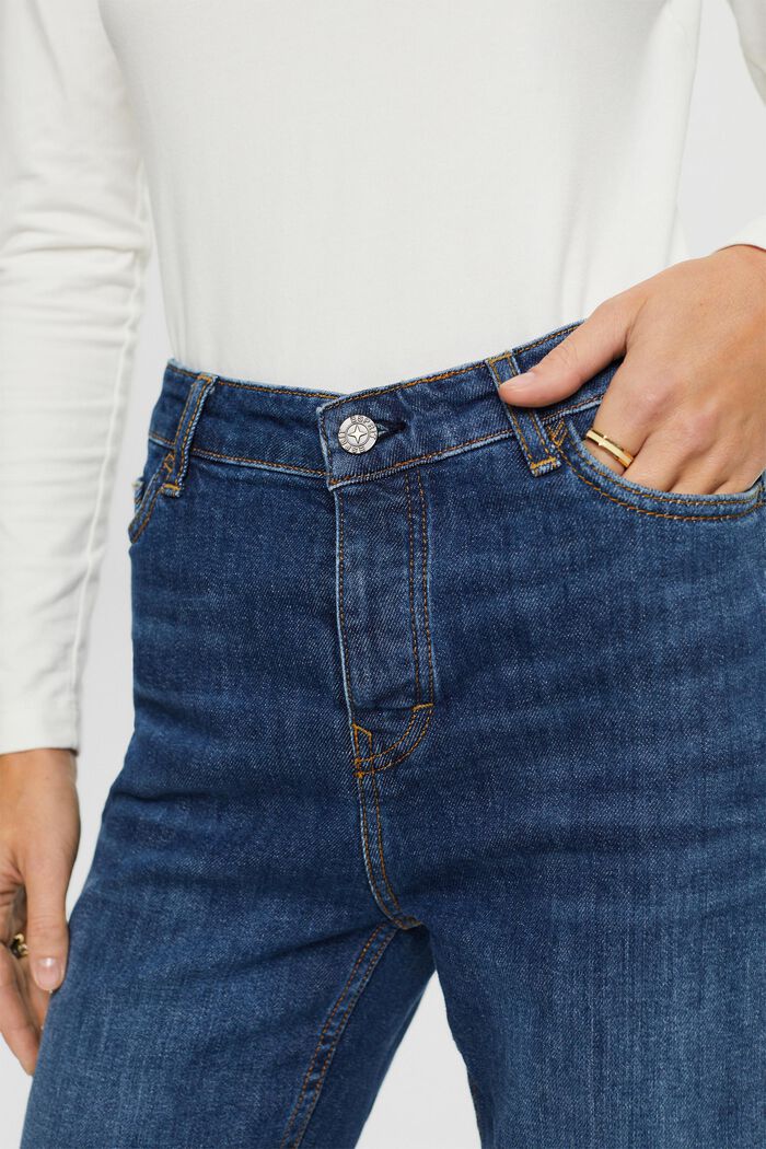 Retro džíny s rovnými straight nohavicemi a vysokým pasem, BLUE DARK WASHED, detail image number 2