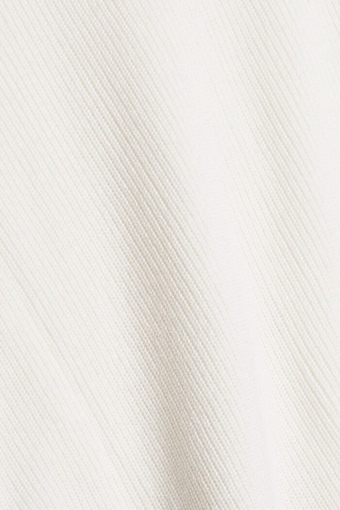 Žebrový kardigan, ze směsi s bio bavlnou, OFF WHITE, detail image number 4