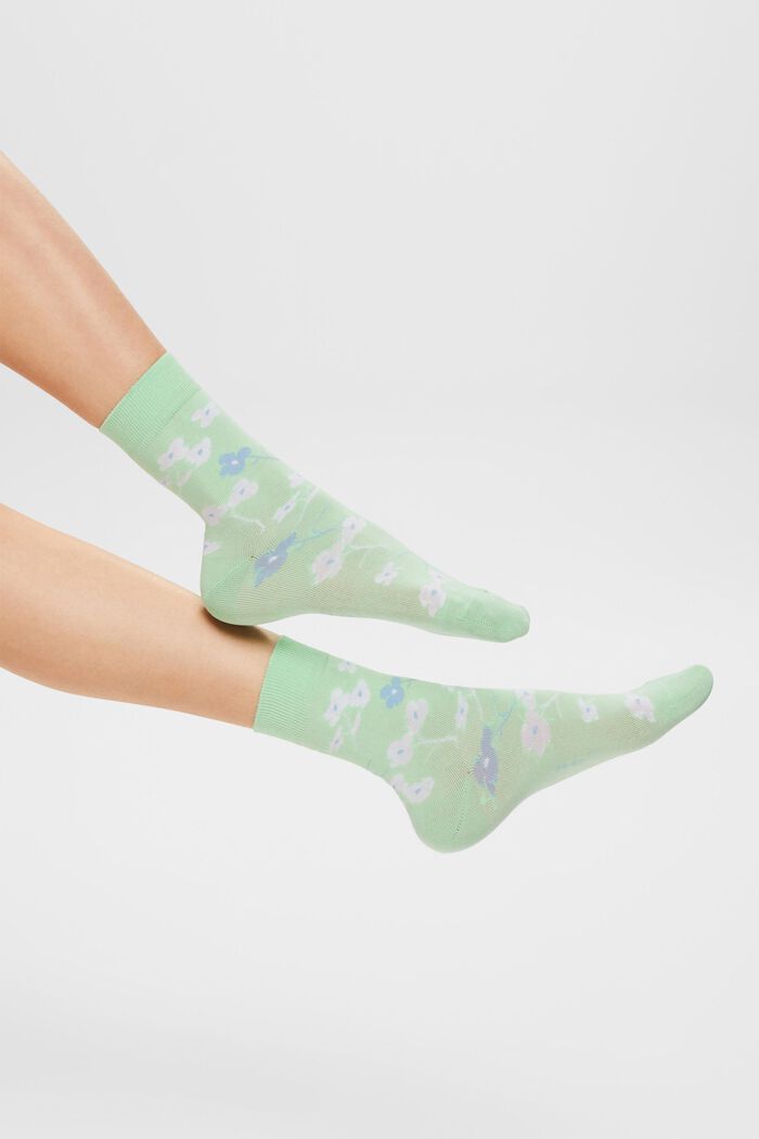 Ponožky s potiskem, z hrubé pleteniny, 2 páry, GREEN / BLUE, detail image number 1