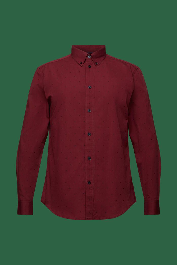 Bavlněná vyšívaná košile, střih Slim Fit, GARNET RED, detail image number 6
