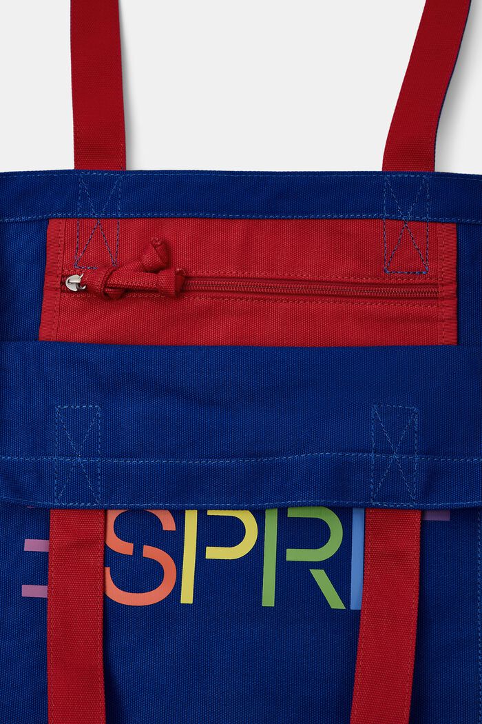Plátěná kabelka tote s logem, BRIGHT BLUE, detail image number 3