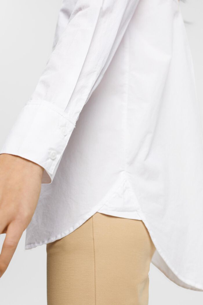Bavlněná halenka s kapsou, WHITE, detail image number 4