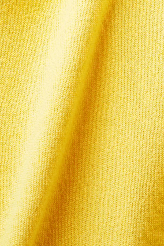 Pulovr ze směsi bavlny a lnu, SUNFLOWER YELLOW, detail image number 4