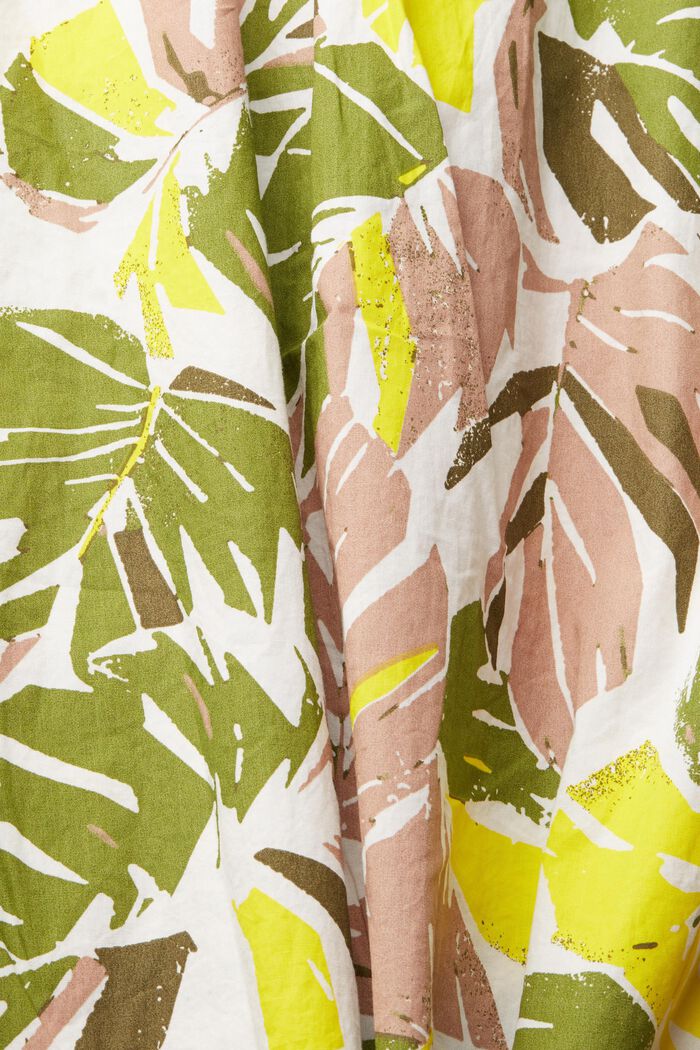 Košile s natištěnými tropickými listy, LIGHT BEIGE, detail image number 4
