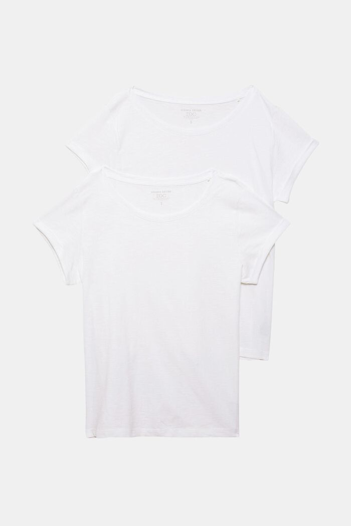 Basic tričko, 2 ks v balení, bio bavlna, WHITE, detail image number 7