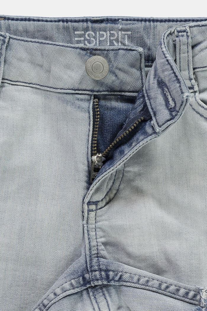 Z recyklovaného materiálu: džínové šortky s variabilním pasem, BLUE BLEACHED, detail image number 2