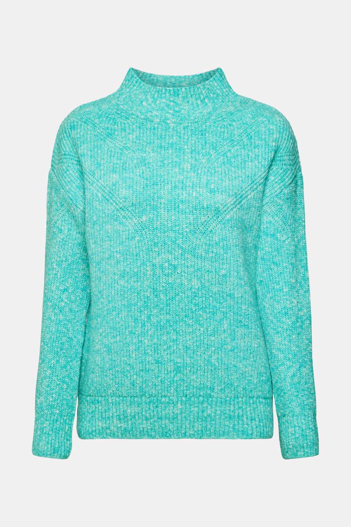 Pletené pulovr z příze Mouliné, LIGHT GREEN, detail image number 5